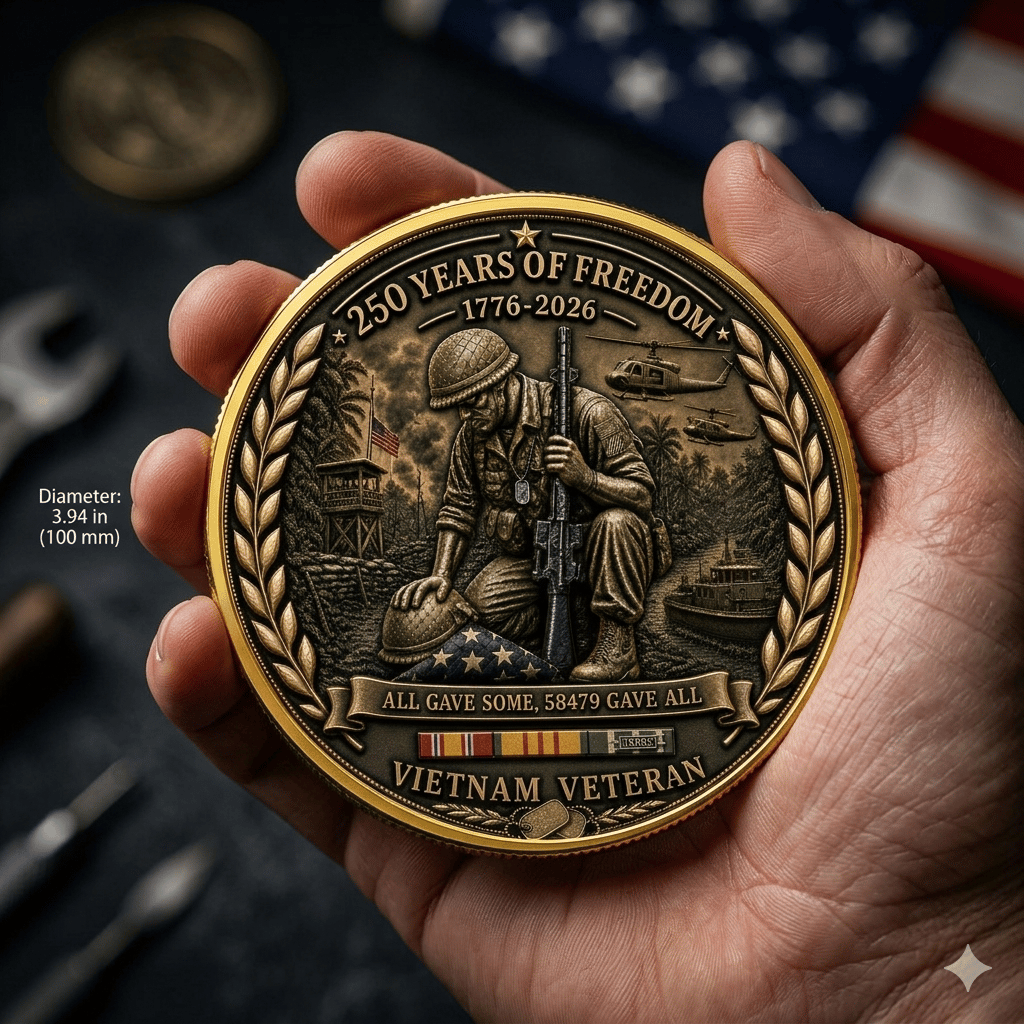 Vietnam Veteran America 250th Anniversary Commemorative Coin 2 Side, All Gave Some 58,479 Gave All, Veteran Gifts