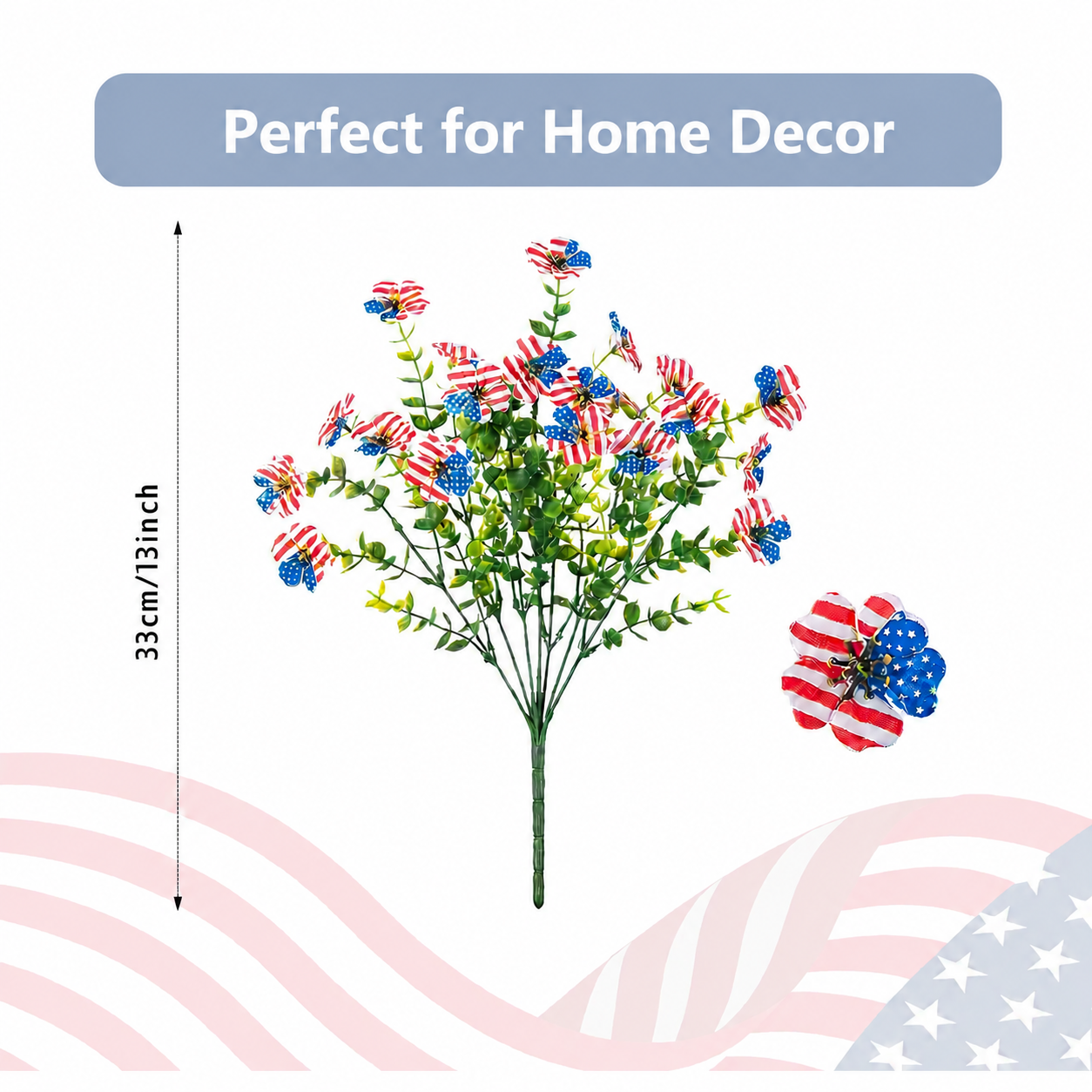 ๐ฅ4th of July Hot Sale 60% Off ๐ฅ Patriotic Red White Blue Artificial Flowers๐