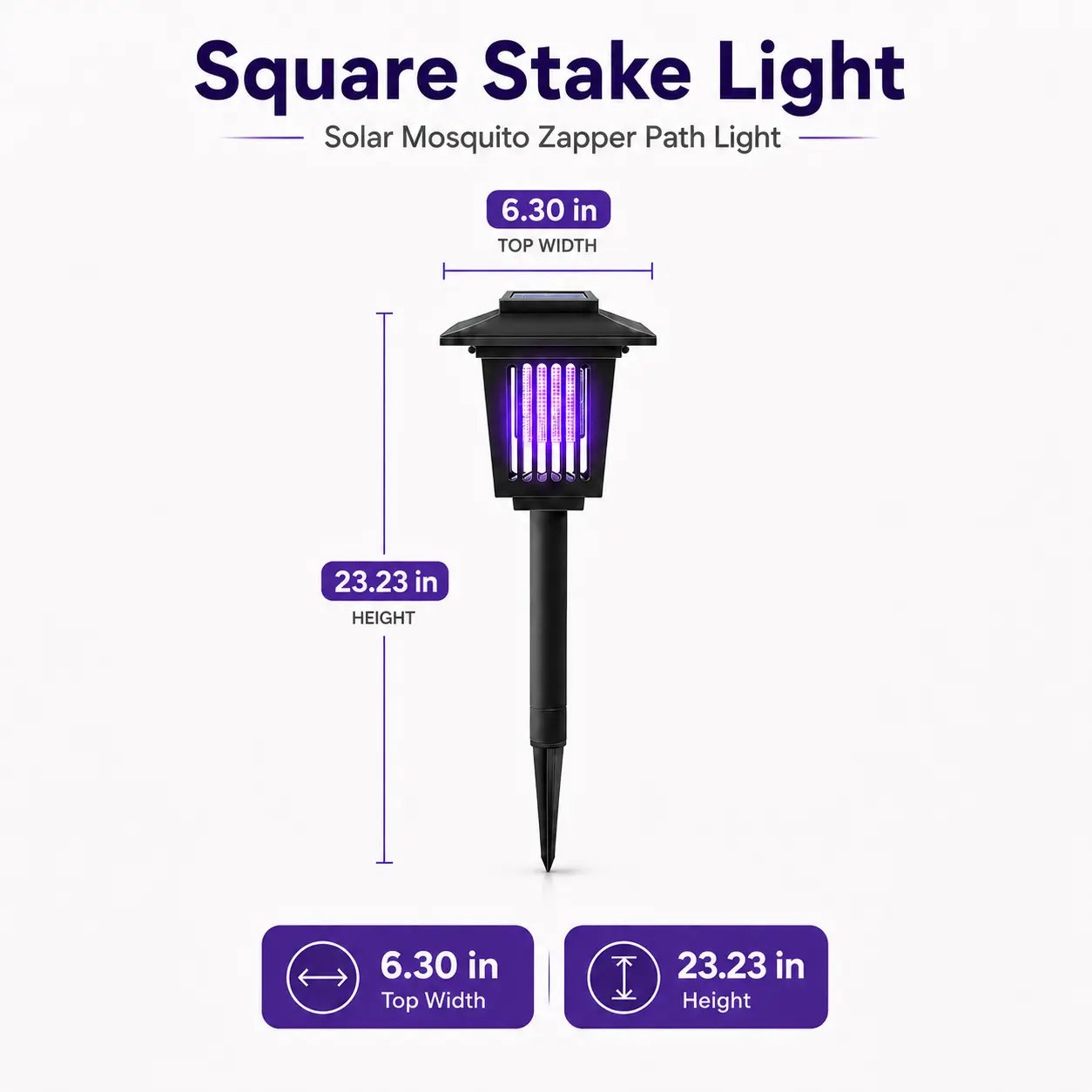 Solar Mosquito Zapper Light – Outdoor Garden Stake Lamp, UV Insect Killer & Solar Pathway Light