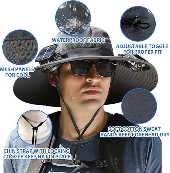 Ultralight Solar Fan Sun Hat – Lighter Than a Baseball!⚾(Only 11oz)