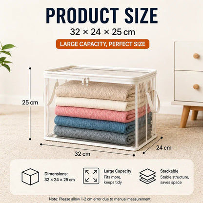 🔥Last Day 50% OFF📦Portable Large Heavy-Duty Thick Plastic Clear Storage Box with Hinged Lid | Home, Travel & Camping