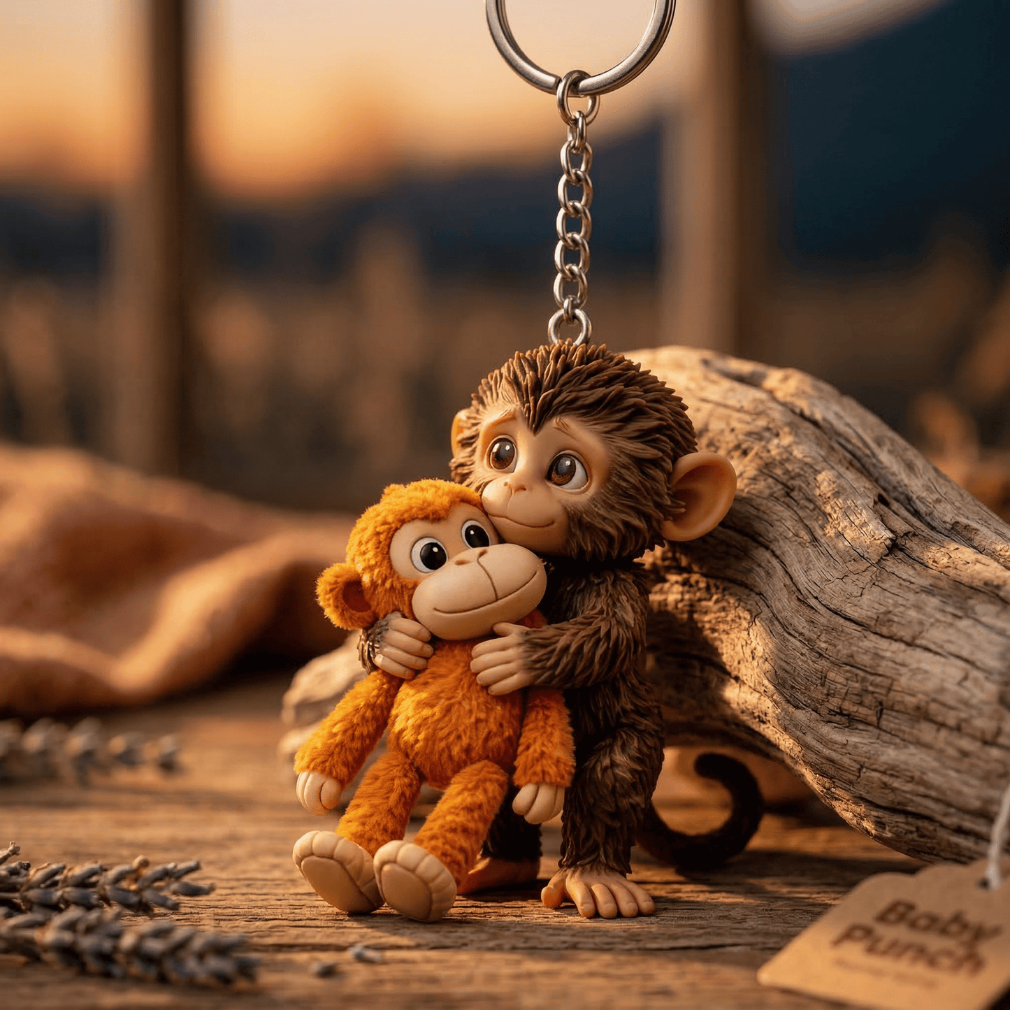 🐵💕Baby Punch: The Hug You Can Hold 🐒 | Viral Monkey Hugging Monkey Keychain - Emotional Gift for Loved Ones