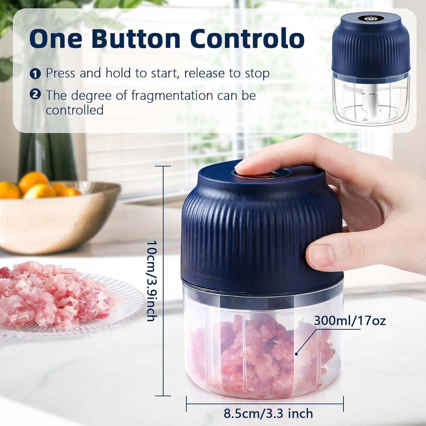 📢📢49% OFF !!!🥗⚡️Mini Electric Food Chopper -Fast 4-Blade Kitchen Grinder