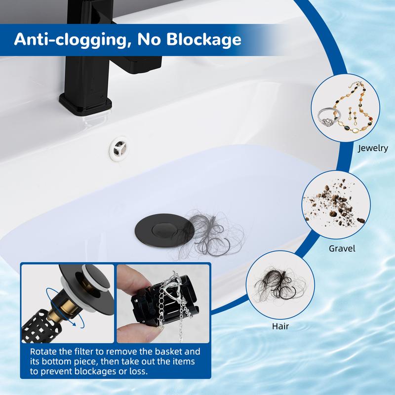 Upgraded 3 in 1 Bathroom Sink Drain Strainer