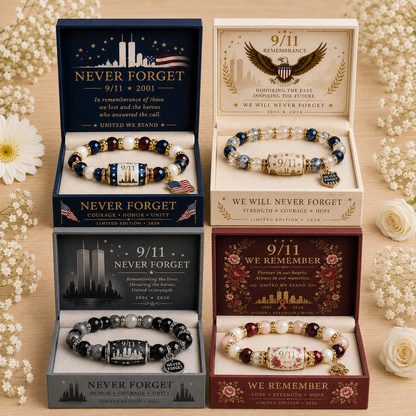 💖🎁9/11 Never Forget Commemorative Bracelet – 25th Anniversary Limited Edition