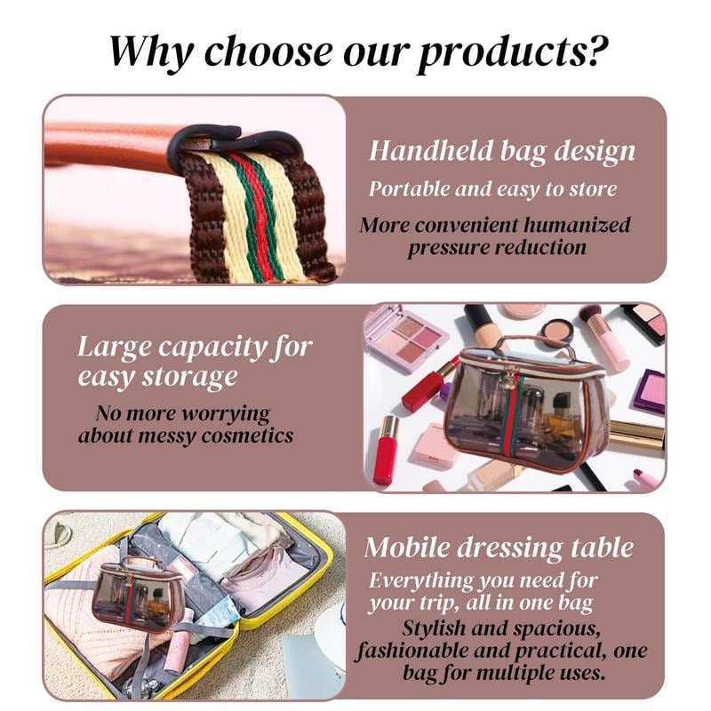 ✨💕Hot sale 49% OFF💖 3PCS New Retro Vintage Vanity Bag, Large Capacity Makeup Organizer for Women