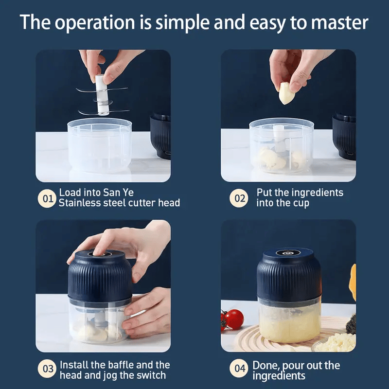 📢📢49% OFF !!!🥗⚡️Mini Electric Food Chopper -Fast 4-Blade Kitchen Grinder