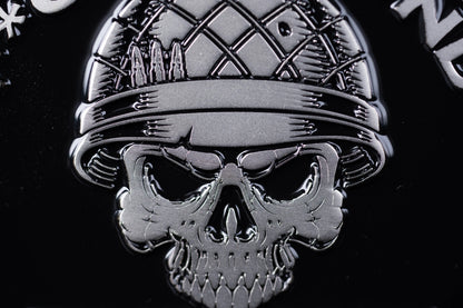 🤣F Around and Find Out (Skull & Helmet) Metal Badge