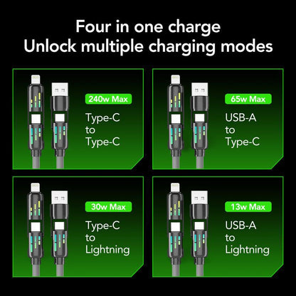 🔥Hot Sale🔥Mfish 240W 4-in-1 USB C Cable (+Free Storage Bag)