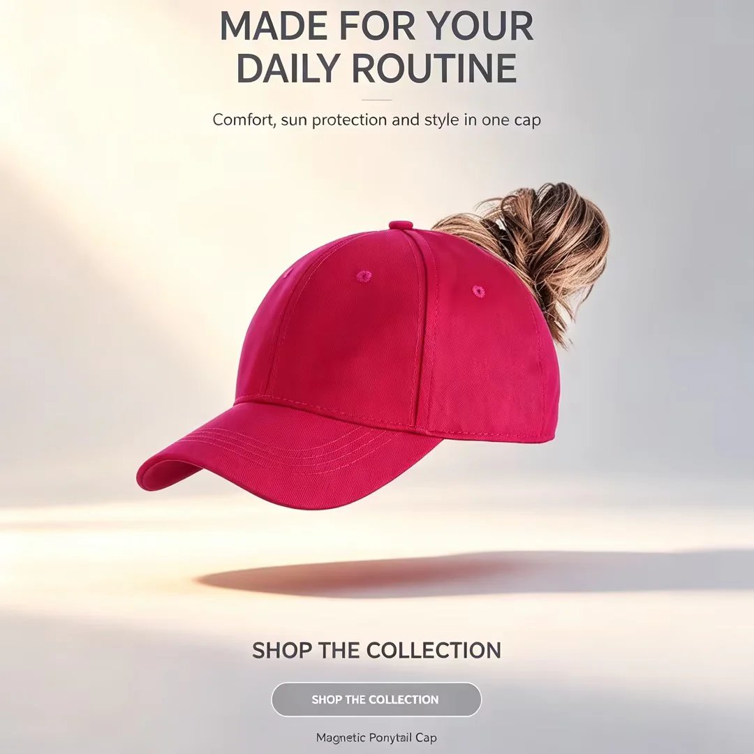 Magnetic Ponytail Cap – Sun Protection Meets Hair-Friendly Design 🧢💨