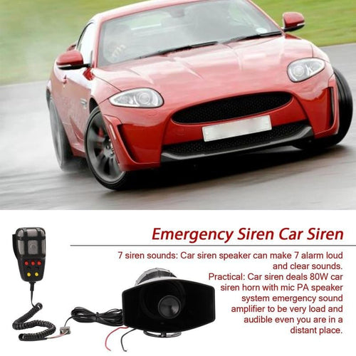 ⚡Hot Sales 49% OFF🔥 7-Tone Car Warning Siren | PA Speaker & Horn System!