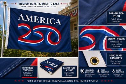 Last Day 49% OFF🔥250th Anniversary USA Commemorative Flag (3x5 Ft),Double-Sided Embroidered