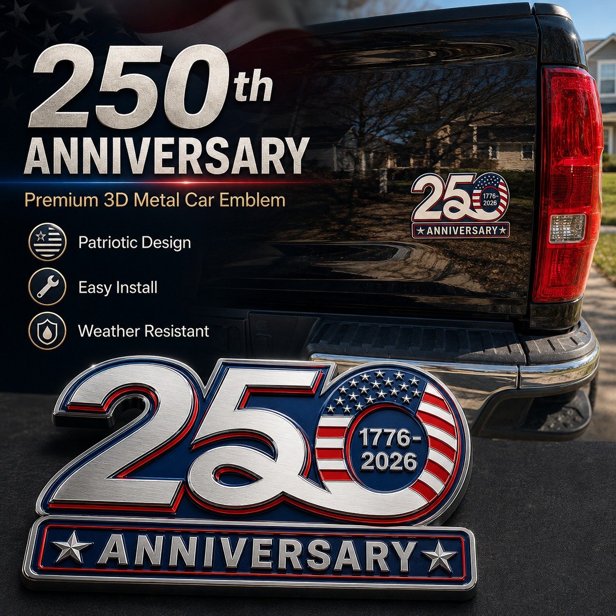 🎊Celebrate America’s 250th Anniversary with a Patriotic Car Emblem