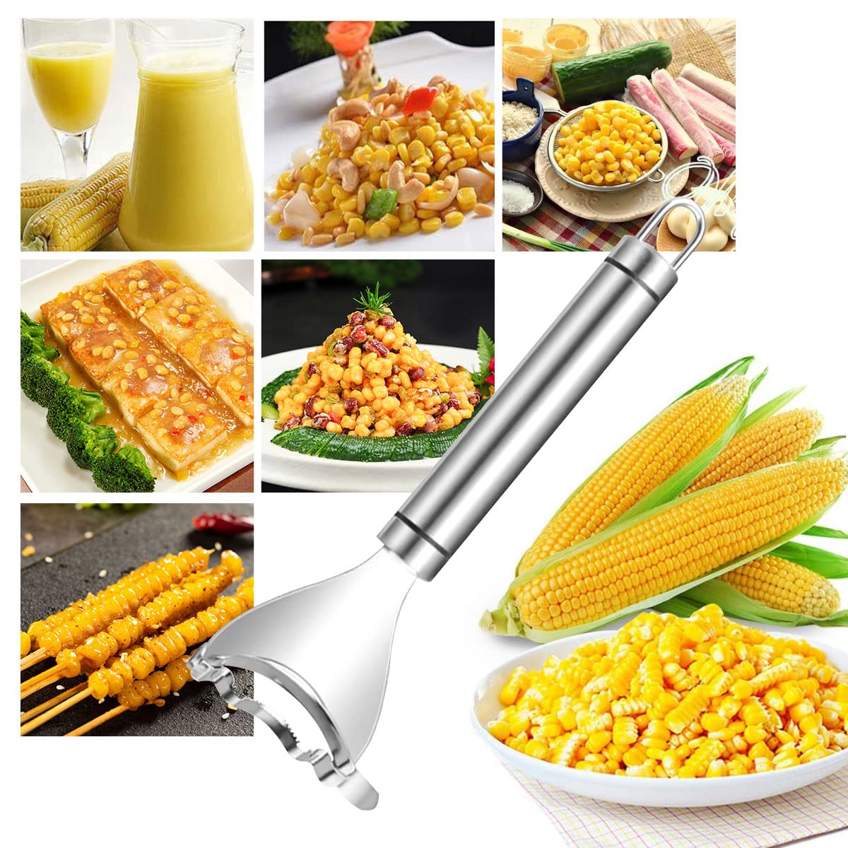 Stainless Steel Corn Peeler & Kernel Remover Tool