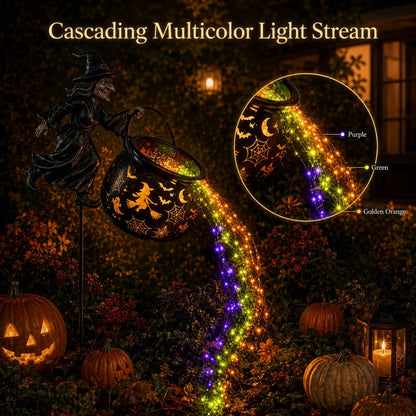Halloween Witch Cauldron Projection Garden Light – Magical Outdoor Halloween Yard Decoration