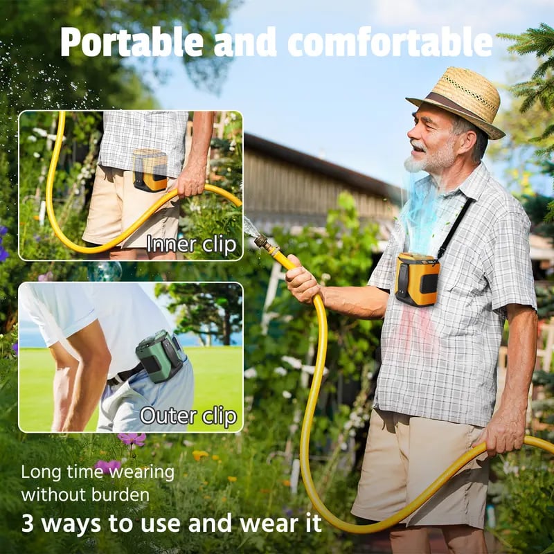 Personal Portable Waist Clip Fan, Hands-Free Hanging Neck Fan
