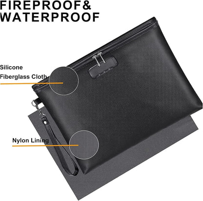 Fireproof Document Bag with Lock – Waterproof & Fire Resistant Storage