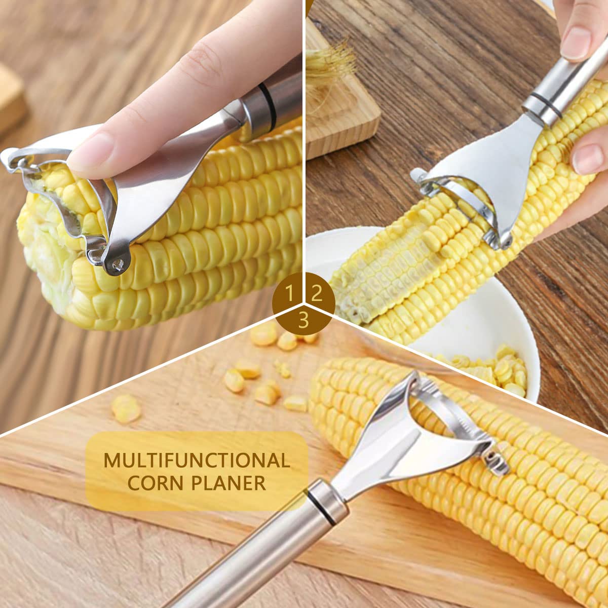 Stainless Steel Corn Peeler & Kernel Remover Tool