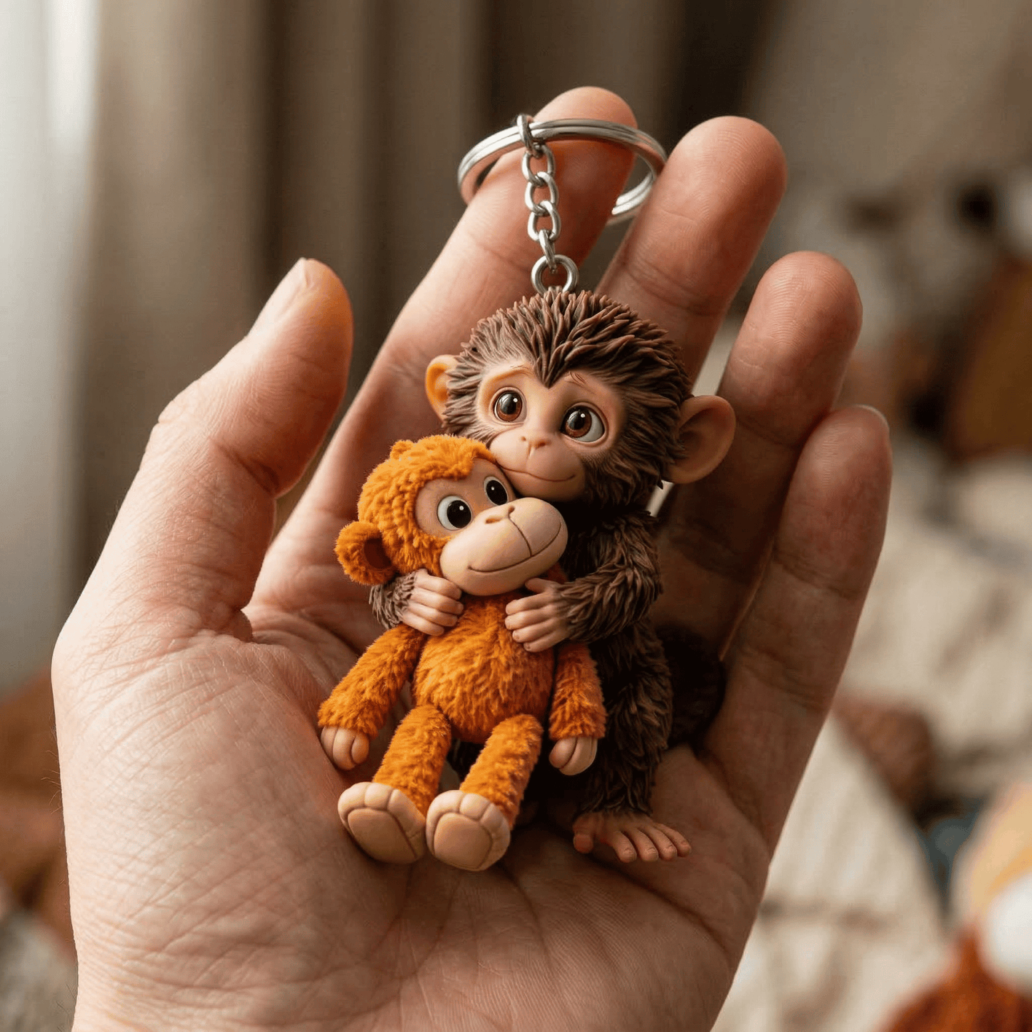 🐵💕Baby Punch: The Hug You Can Hold 🐒 | Viral Monkey Hugging Monkey Keychain - Emotional Gift for Loved Ones
