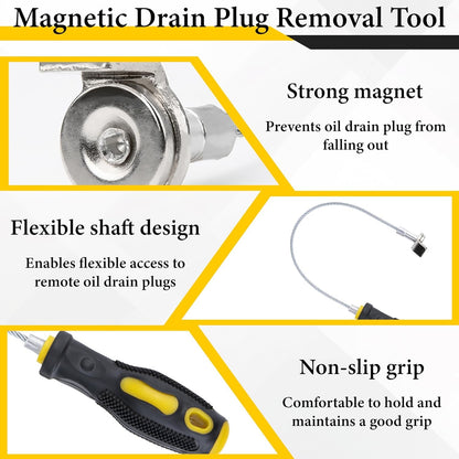 🔧 14-Inch Magnetic Oil Drain Plug Remover Tool