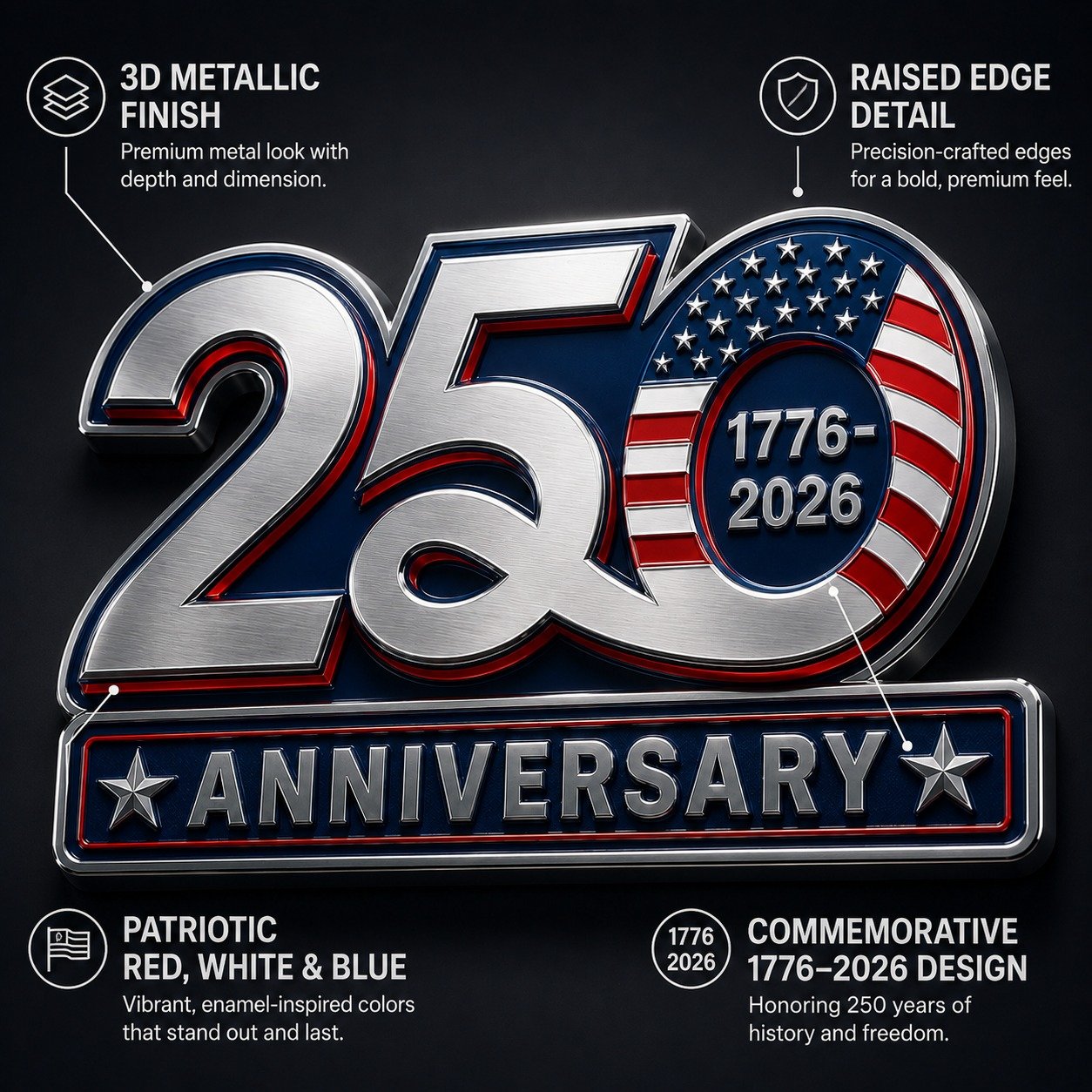 🎊Celebrate America’s 250th Anniversary with a Patriotic Car Emblem