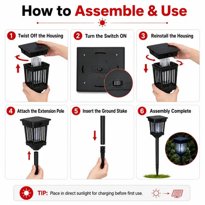 Solar Mosquito Zapper Light – Outdoor Garden Stake Lamp, UV Insect Killer & Solar Pathway Light