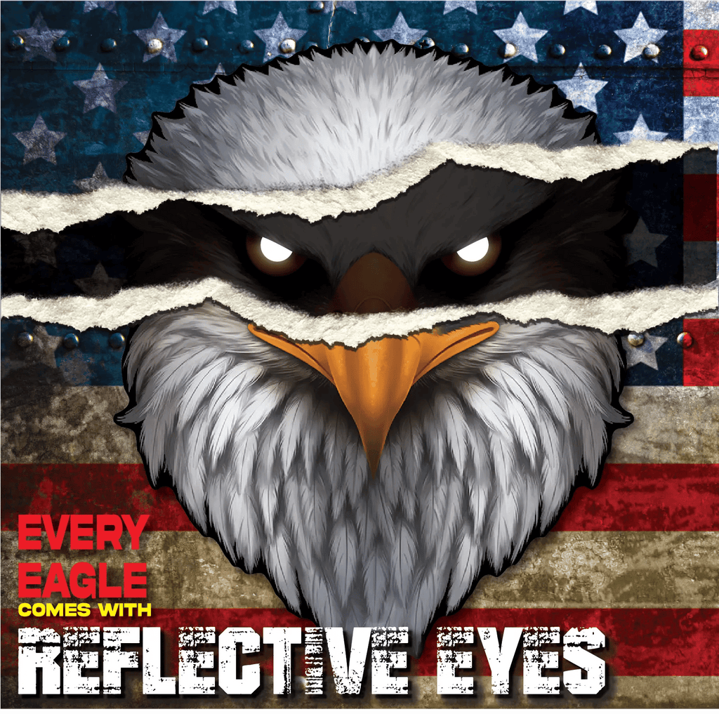 Reflective Eyes Eagle Decal🦅 – Patriotic USA Flag Vinyl Sticker for Trucks, Cars, Coolers, Laptops – Waterproof & Fade-Resistant