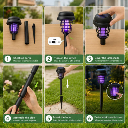 ⚡Summer Essentials 🦟Solar-Powered UV Mosquito Killer Lamp