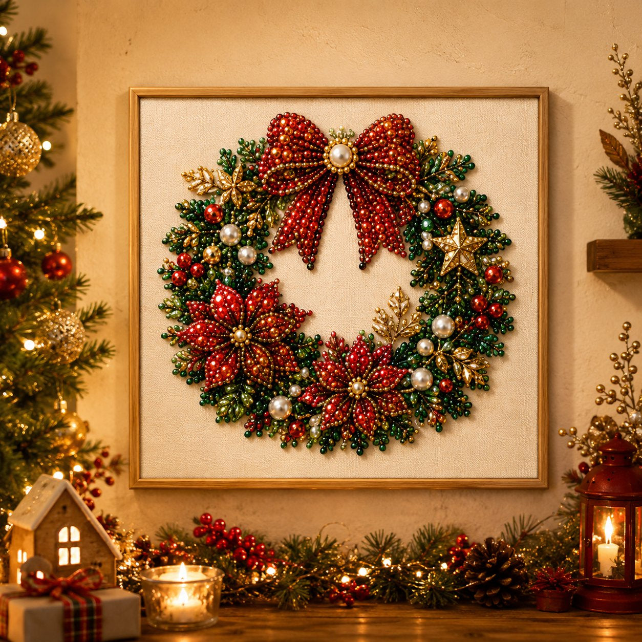 🎄 DIY Christmas Pearl Diamond Painting Art Kit With Frame (📦Buy 2 Free Shipping)