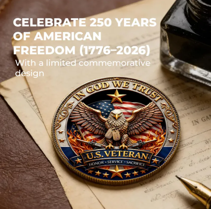 🔥Last Day 60% OFF 🔥 Honor America’s Heroes – 250 Years of Freedom Veteran Tribute Coin