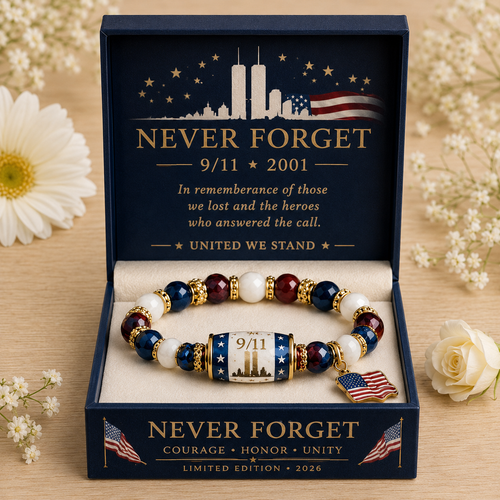 💖🎁9/11 Never Forget Commemorative Bracelet – 25th Anniversary Limited Edition