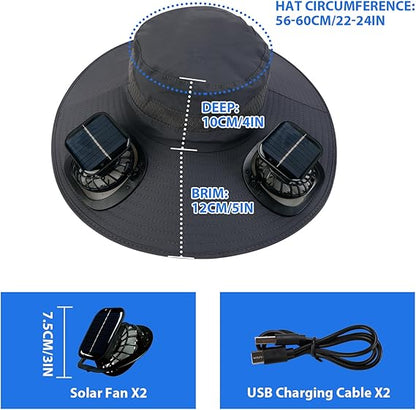 Ultralight Solar Fan Sun Hat – Lighter Than a Baseball!⚾(Only 11oz)