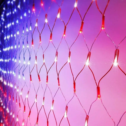 🔥Giant 250th Anniversary Flag Net Lights | 420 Super Bright LEDs - Massive 6.5ft x 3.3ft Solar Patriotic Decor ✨🇺🇸