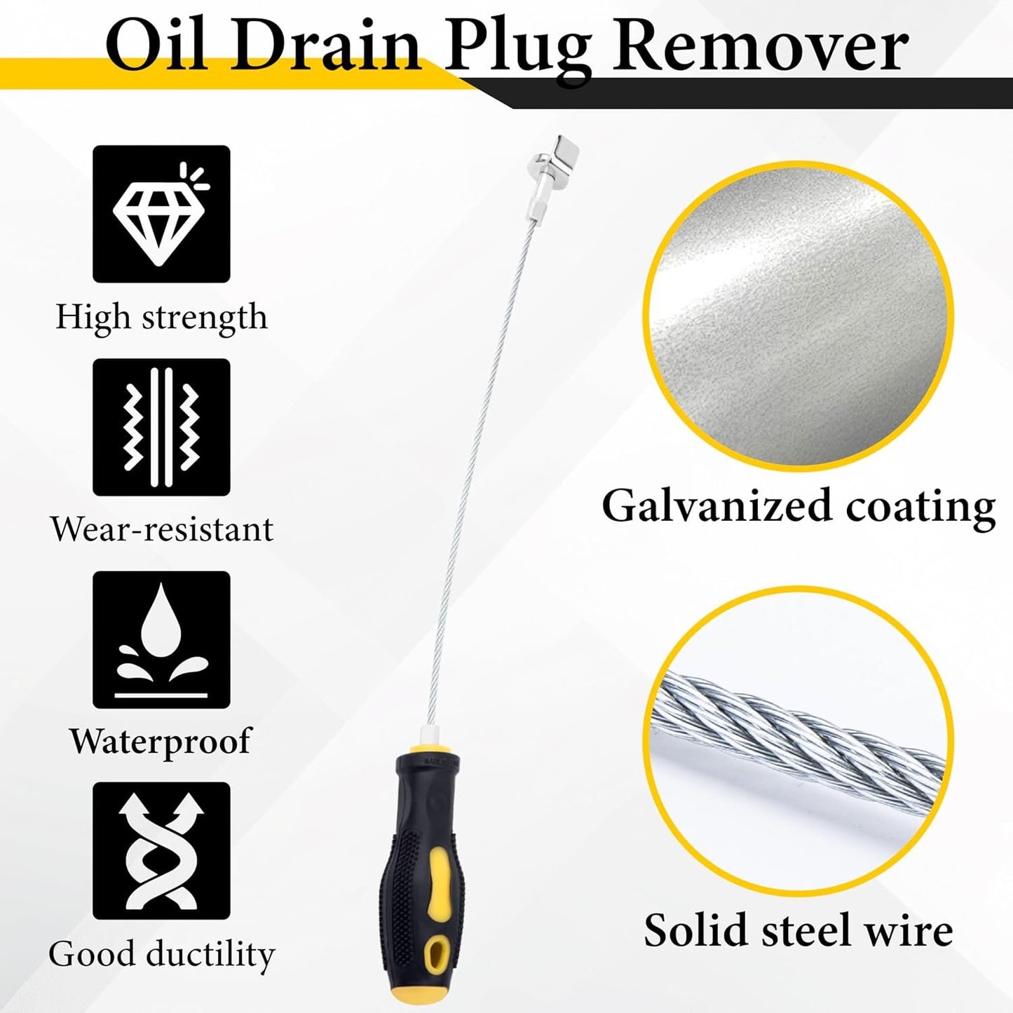 🔧 14-Inch Magnetic Oil Drain Plug Remover Tool