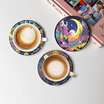 ✍️🎨Art Diamond Painting Coasters Kits for Adults
