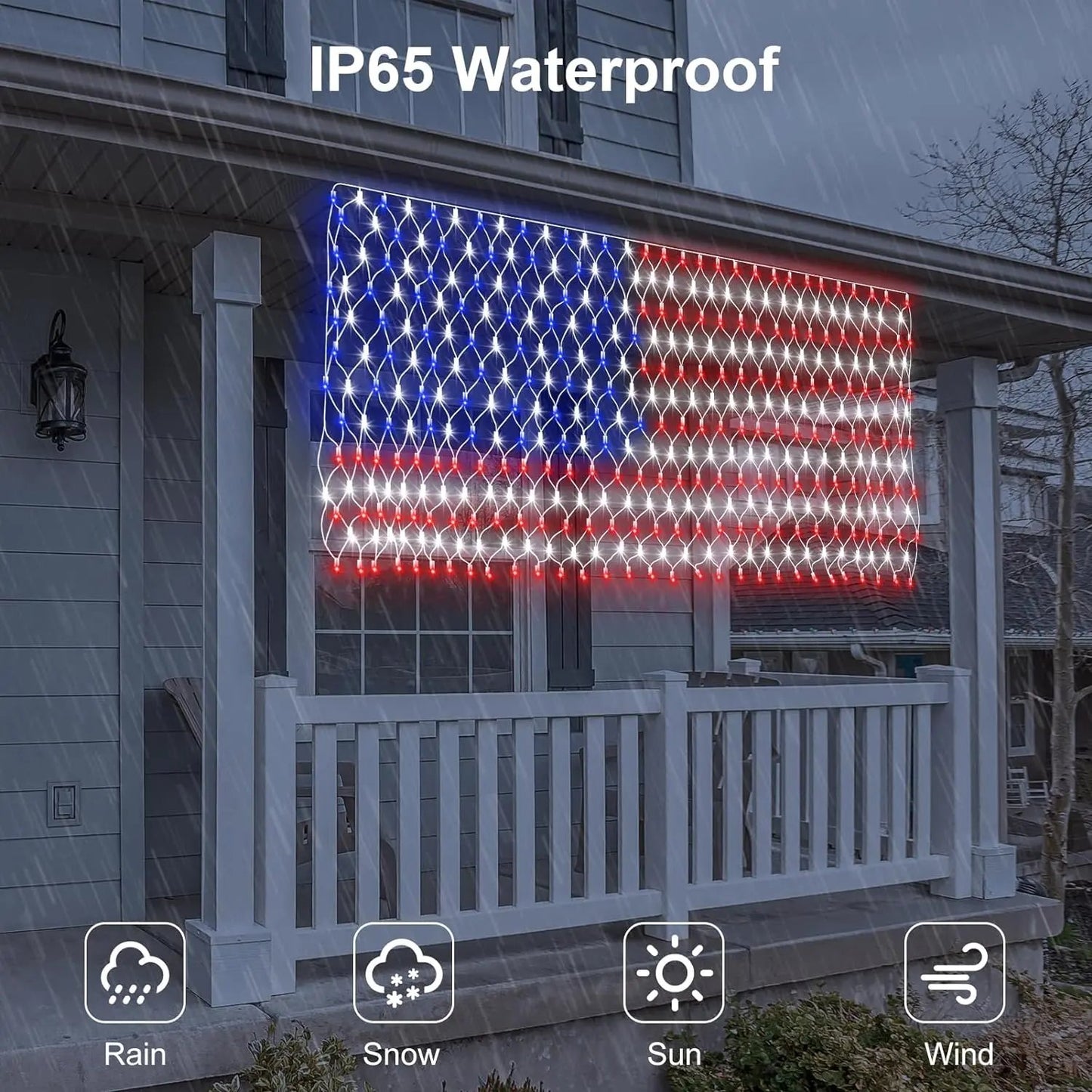 🔥Giant 250th Anniversary Flag Net Lights | 420 Super Bright LEDs - Massive 6.5ft x 3.3ft Solar Patriotic Decor ✨🇺🇸