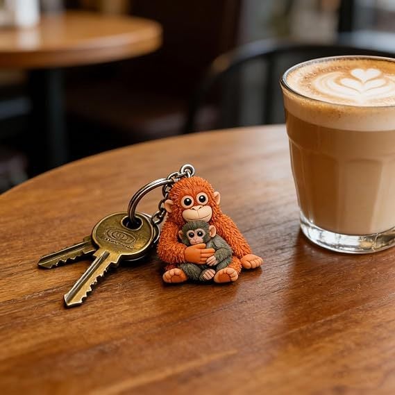 🐵💕Baby Punch: The Hug You Can Hold 🐒 | Viral Monkey Hugging Monkey Keychain - Emotional Gift for Loved Ones