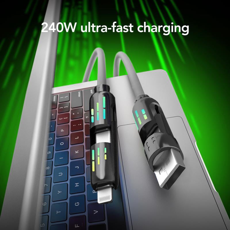 🔥Hot Sale🔥Mfish 240W 4-in-1 USB C Cable (+Free Storage Bag)