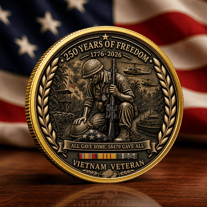Vietnam Veteran America 250th Anniversary Commemorative Coin 2 Side, All Gave Some 58,479 Gave All, Veteran Gifts