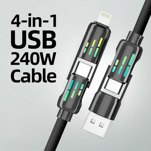 🔥Hot Sale🔥Mfish 240W 4-in-1 USB C Cable (+Free Storage Bag)