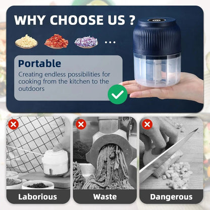 📢📢49% OFF !!!🥗⚡️Mini Electric Food Chopper -Fast 4-Blade Kitchen Grinder