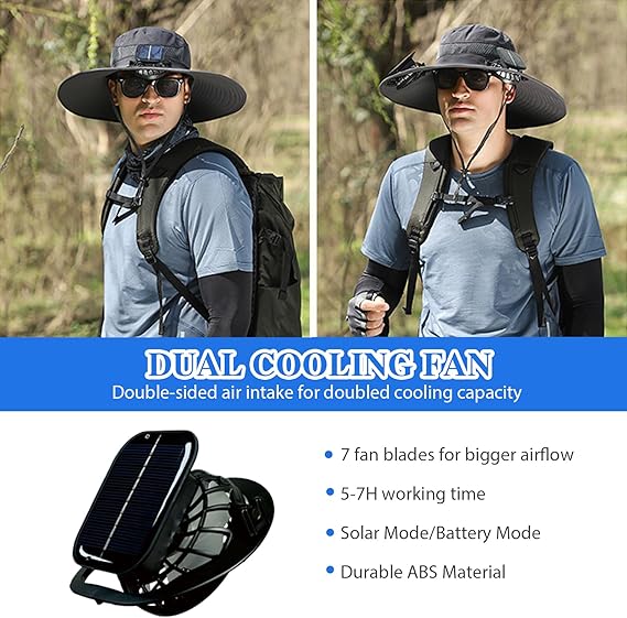 Ultralight Solar Fan Sun Hat – Lighter Than a Baseball!⚾(Only 11oz)