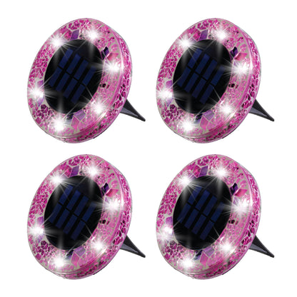 ✨Solar Mosaic Disk Lights - Waterproof LED Pathway Lights with Auto On/off