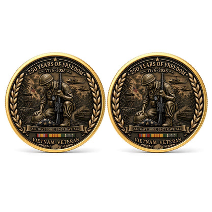 Vietnam Veteran America 250th Anniversary Commemorative Coin 2 Side, All Gave Some 58,479 Gave All, Veteran Gifts