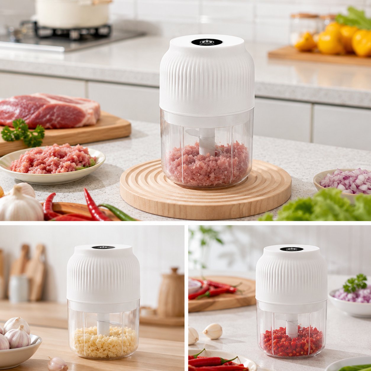 📢📢49% OFF !!!🥗⚡️Mini Electric Food Chopper -Fast 4-Blade Kitchen Grinder