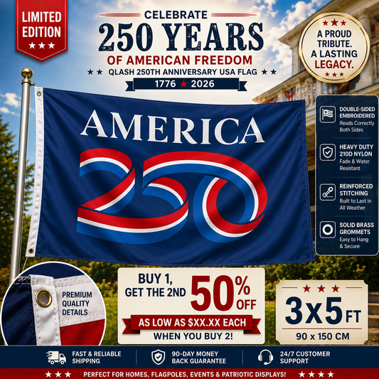 Last Day 49% OFF🔥250th Anniversary USA Commemorative Flag (3x5 Ft),Double-Sided Embroidered