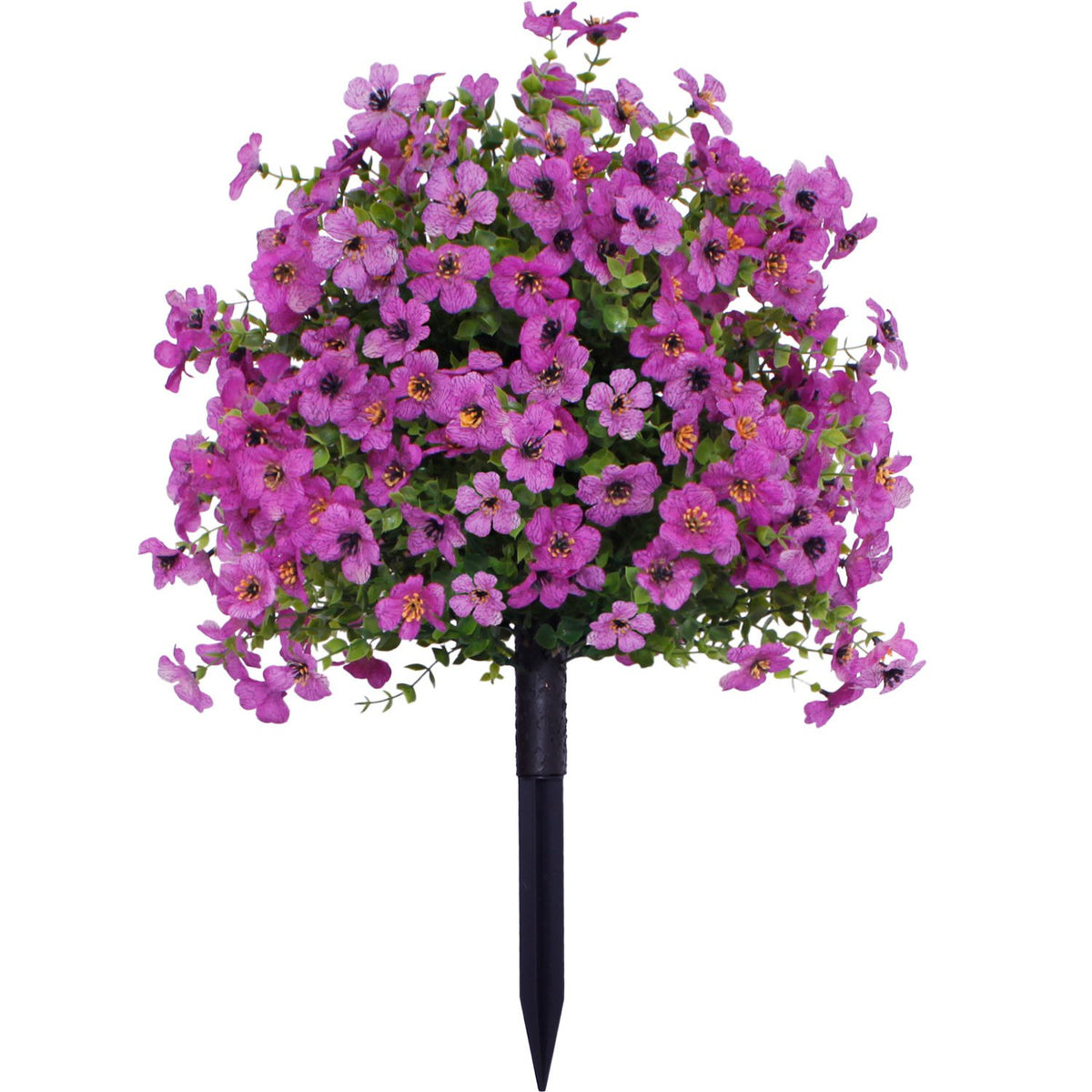 23" Artificial Topiary Ball Trees with Flowers and Ground Spikes