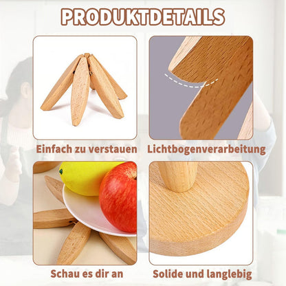 🎅Natural Tree Coaster Set – 4 Bamboo & 1 Stand in the Shape of a Christmas Tree