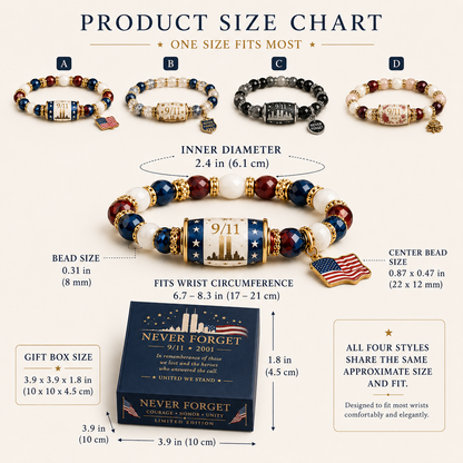 💖🎁9/11 Never Forget Commemorative Bracelet – 25th Anniversary Limited Edition