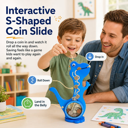 🦕 Interactive Dinosaur Coin Bank